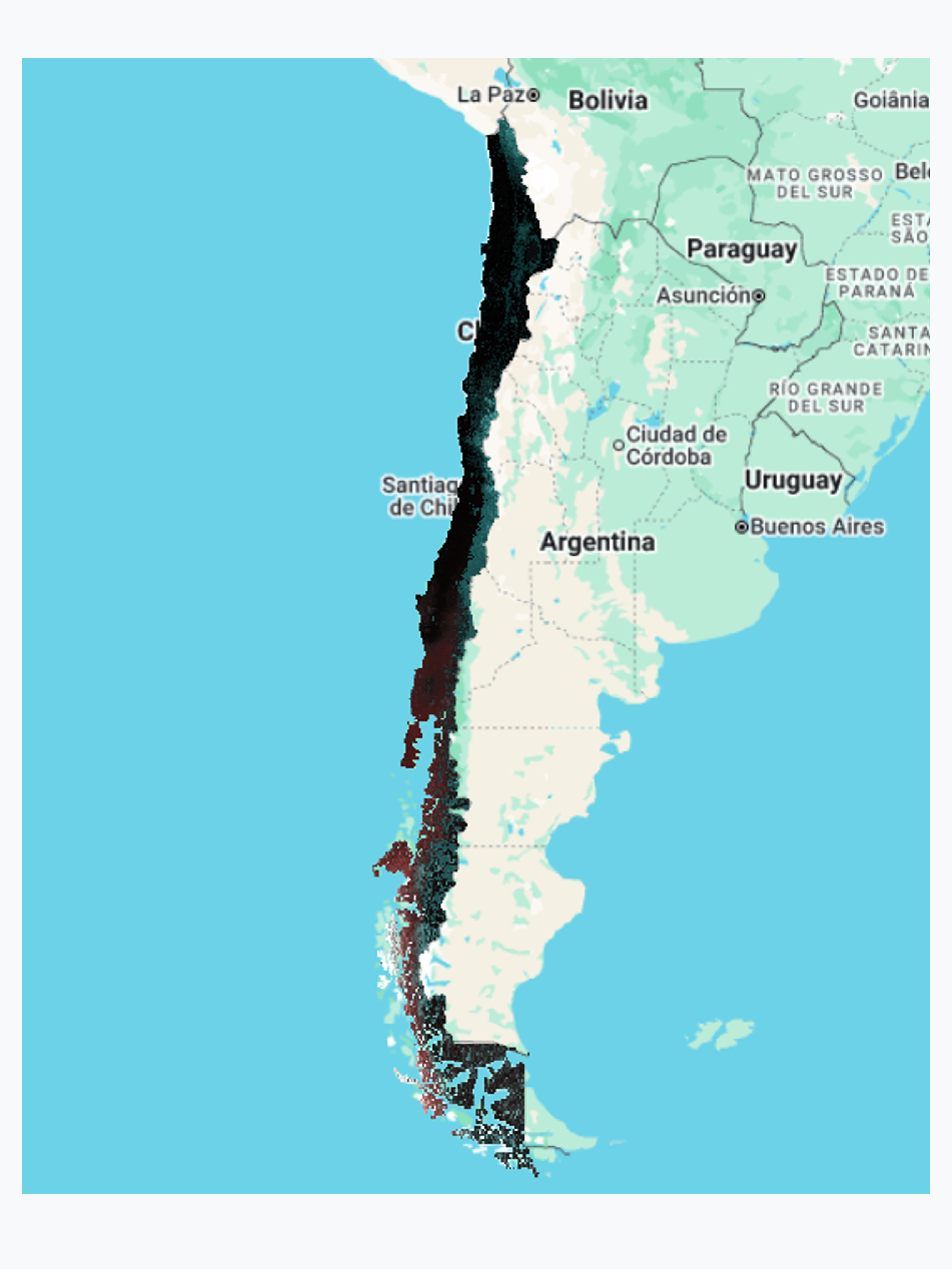 Carbono orgánico del suelo de Chile (0-5 cm, 5-15 cm, 15-30 cm) a 100 m